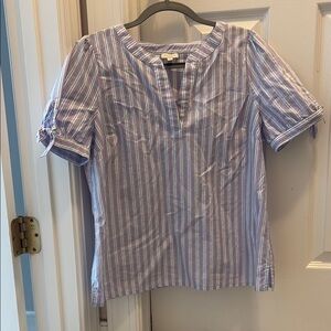 Striped Short Sleeve Blouse